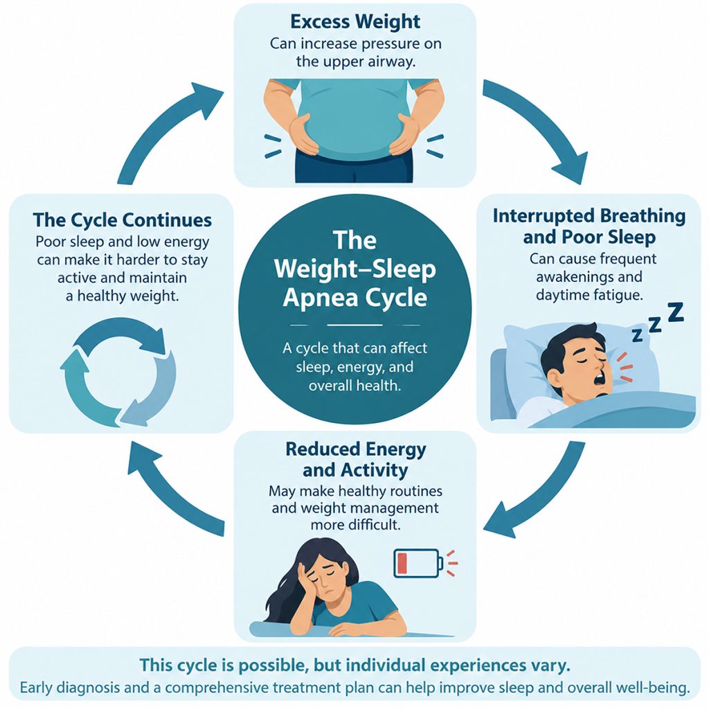 Excess Weight and Sleep Apnea: How Weight Loss Can Help You Breathe Easier and Sleep Bette. GLP-1 Weight Loss-Program provided by Coastal Primary Care, Fort Pierce, Treasure Coast, Florida
